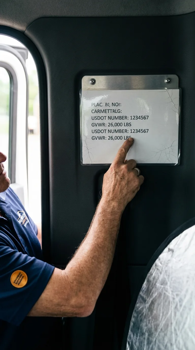 USDOT licensing placard verification in Lake Waccamaw
